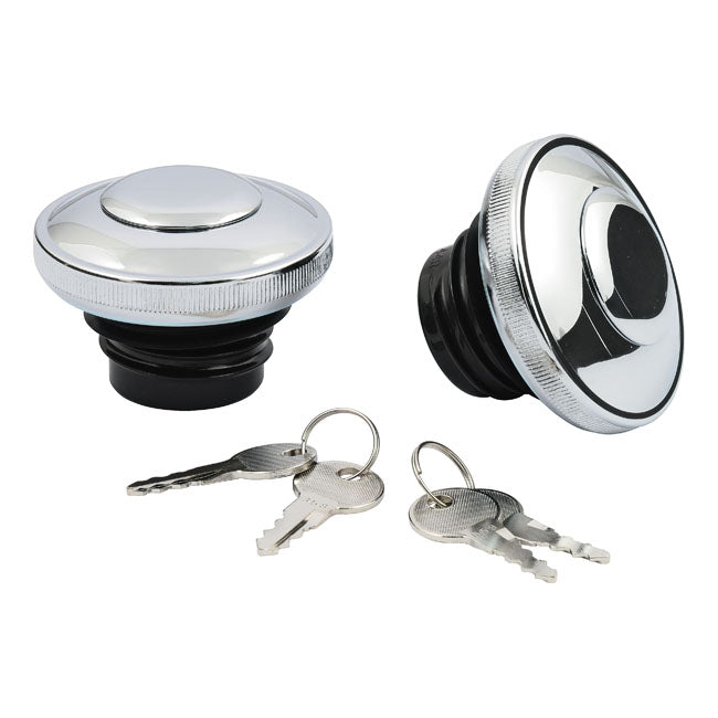 Gas Cap Set With Lock, Chrome Gas Cap Mcs
