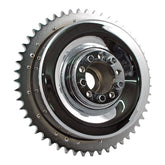 37 57 B.T. Rear Brake Drum & Sprocket. Chrome Brake Drums Mcs