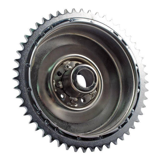 37 57 B.T. Rear Brake Drum & Sprocket. Chrome Brake Drums Mcs
