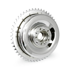 58 62 B.T. Rear Brake Drum & Sprocket. Chrome Brake Drums Mcs