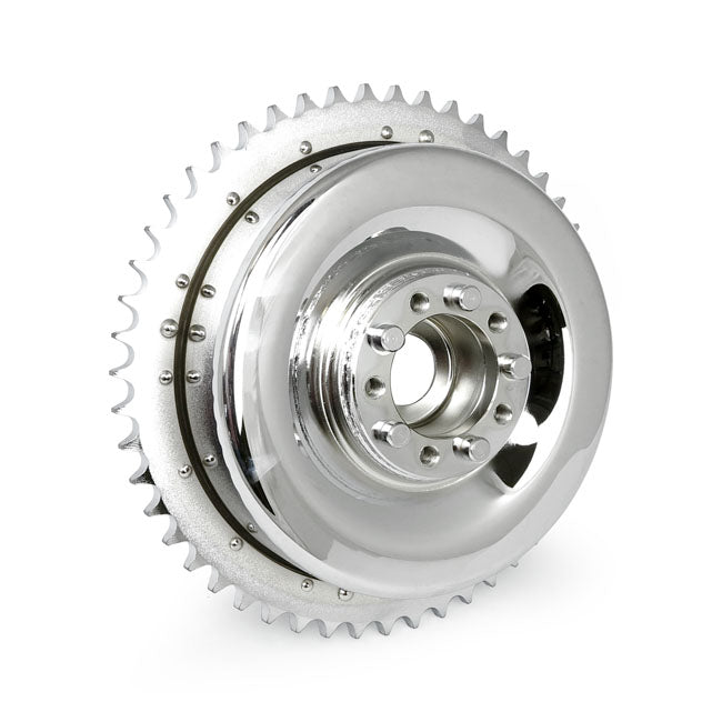 58 62 B.T. Rear Brake Drum & Sprocket. Chrome Brake Drums Mcs