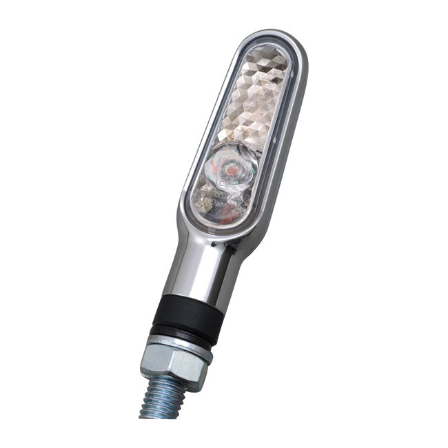 Daytona,D-Light mini LED turn signal set. Chrome, clear lens TURN SIGNALS Daytona