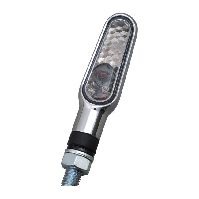 Daytona,D-Light mini LED turn signal set. Chrome, smoke lens TURN SIGNALS Daytona