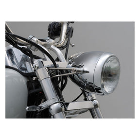 Bracket For ''Vintage'' Headlamp. 41mm Fork Tubes. Polished Ss Headlamp Brackets Mcs