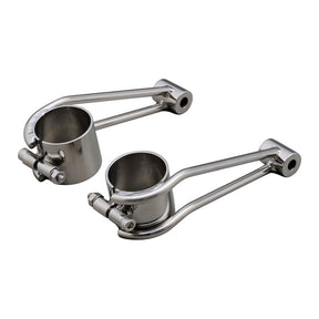 Bracket For ''Vintage'' Headlamp. 41mm Fork Tubes. Polished Ss Headlamp Brackets Mcs