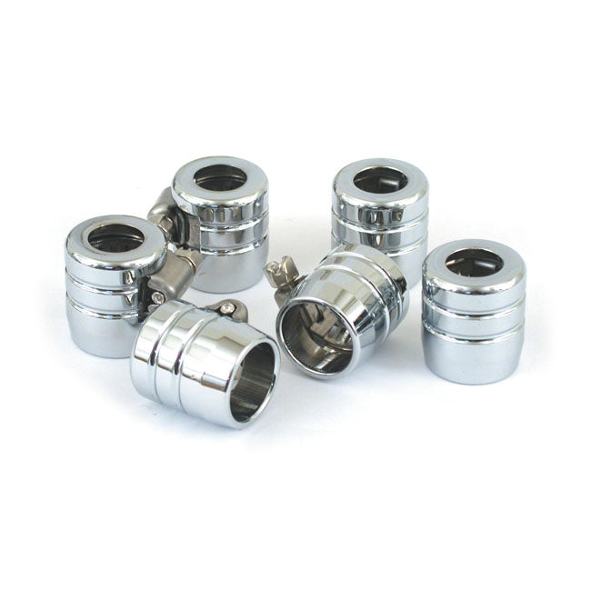 Smooth Hose Clamps, 3/8". Chrome Grooved Hose Clamps Mcs