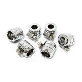 Smooth Hose Clamps, 1/4". Chrome Grooved Hose Clamps Mcs