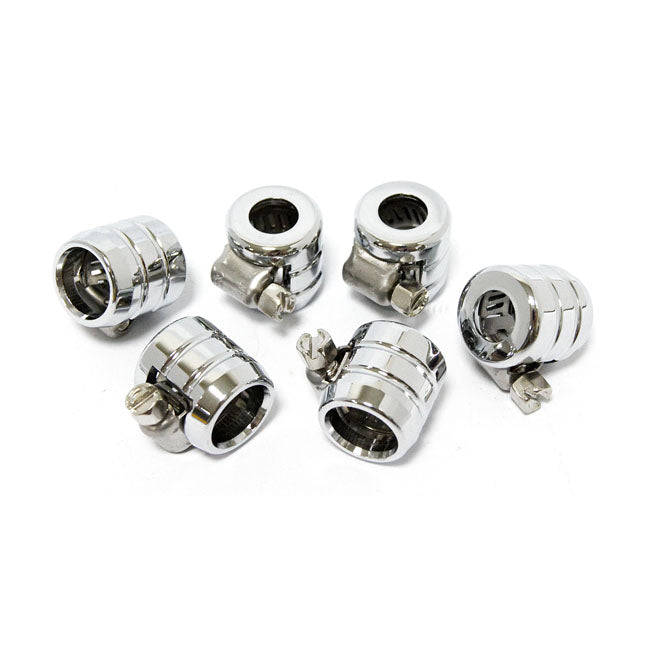 Smooth Hose Clamps, 1/4". Chrome Grooved Hose Clamps Mcs