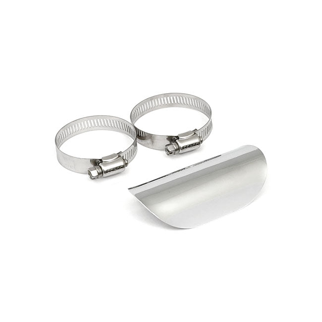 Universal Smooth Heat Shield 4" Long Chrome Exhaust Heat Shields Mcs