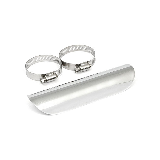Universal Smooth Heat Shield 7" Long Chrome Exhaust Heat Shields Mcs