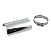 Universal Smooth Heat Shield 4" Long Chrome Exhaust Heat Shields Mcs