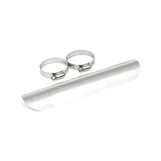 Universal Smooth Heat Shield 10" Long Chrome Exhaust Heat Shields Mcs