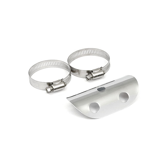 Universal Bullet Hole Heat Shield 4" Long Chrome Exhaust Heat Shields Mcs