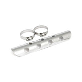 Universal Bullet Hole Heat Shield 10" Long Chrome Exhaust Heat Shields Mcs
