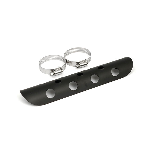 Universal Bullet Hole Heat Shield 10" Long Black Exhaust Heat Shields Mcs