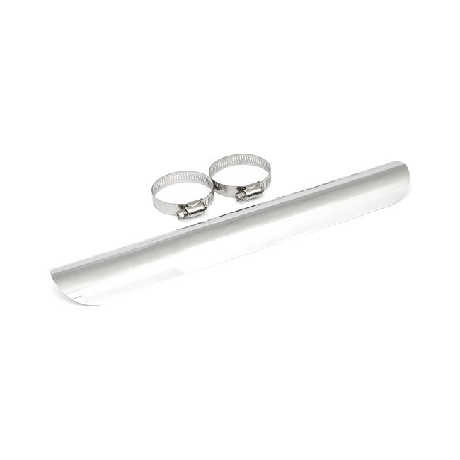Universal Smooth Heat Shield 14" Long Chrome Exhaust Heat Shields Mcs