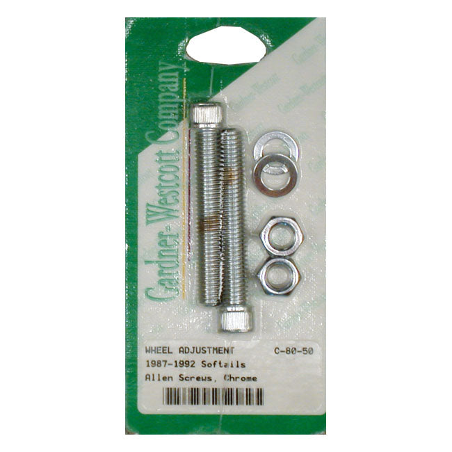 Axle Adjuster Kit, Chrome Allen Wheel Axles Adjusters Gardner Westcott