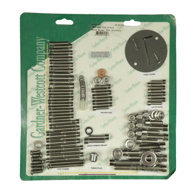 Motor Screw Set, Polished Ss Allen Motor Screw Kits Gardner Westcott