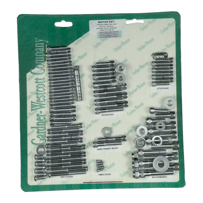 Motor Screw Set, Chrome Allen Motor Screw Kits Gardner Westcott