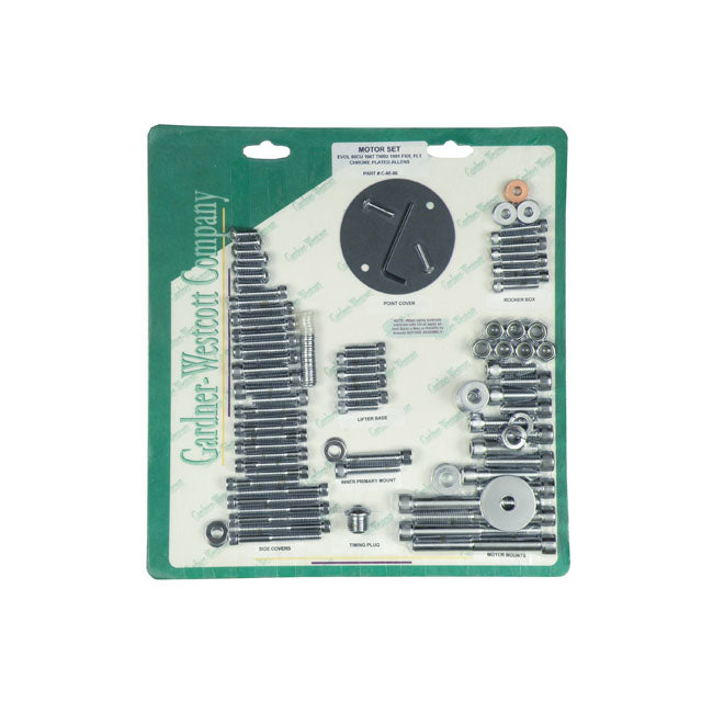 Motor Screw Set, Chrome Allen Motor Screw Kits Gardner Westcott
