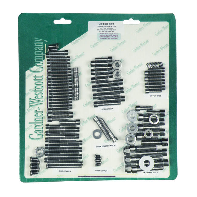 Motor Screw Set, Polished Ss Allen Motor Screw Kits Gardner Westcott