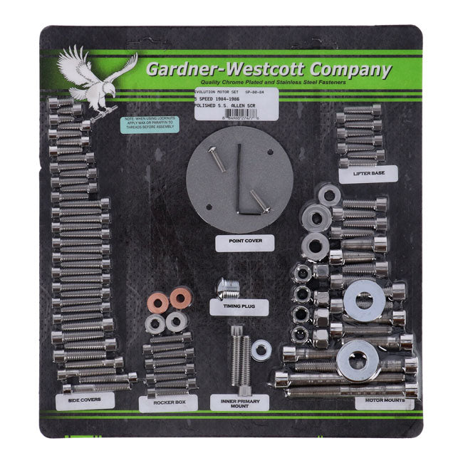 Motor Screw Set, Polished Ss Allen Motor Screw Kits Gardner Westcott