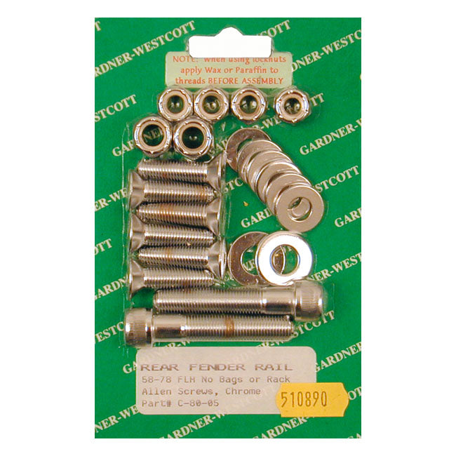 Gardner Westcott, Fender Strut Mount Kit. Chrome Allen Head Fender Struts Side Gardner Westcott