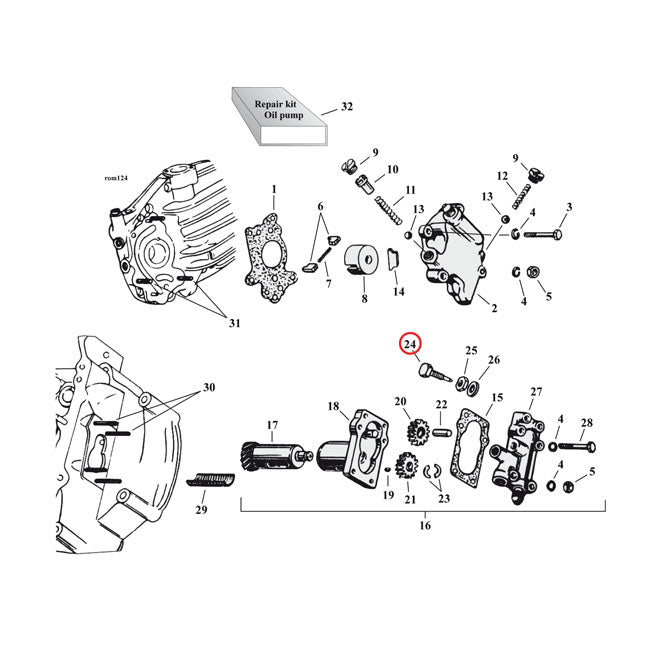 Chain Oiler Adj. Screw (Slotted) Oil Pump Parts Mcs