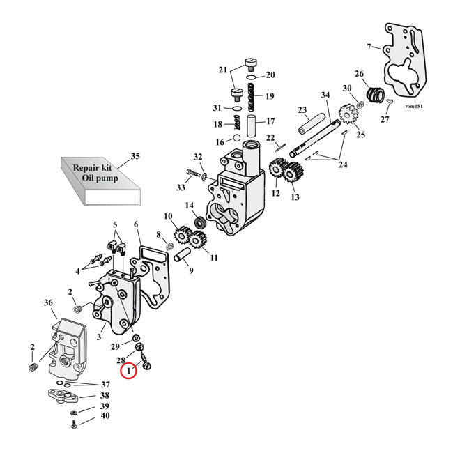 Chain Oiler Adj. Screw (Slotted) Oil Pump Parts Mcs