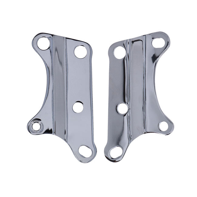 Motor Mount Plate Set, Lower Front. Chrome Engine Mounts Mcs