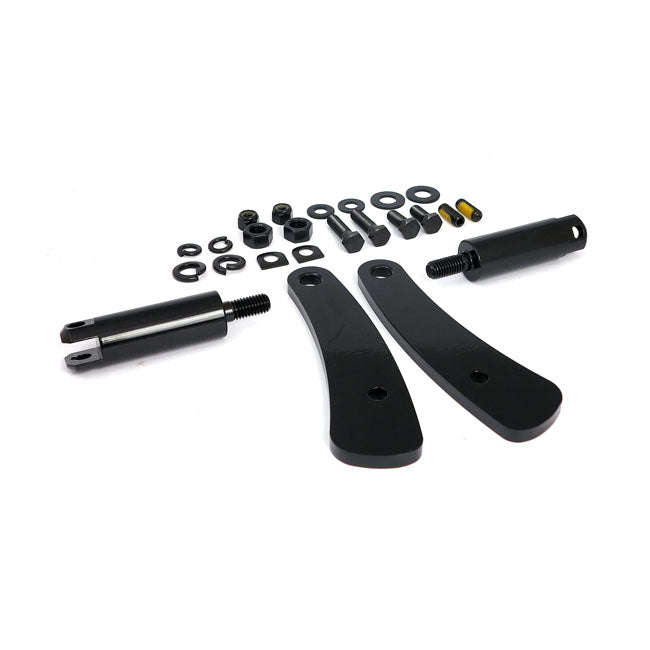 Adjustable Dyna Highway Peg Mount Kit, Black Footpegs Mcs