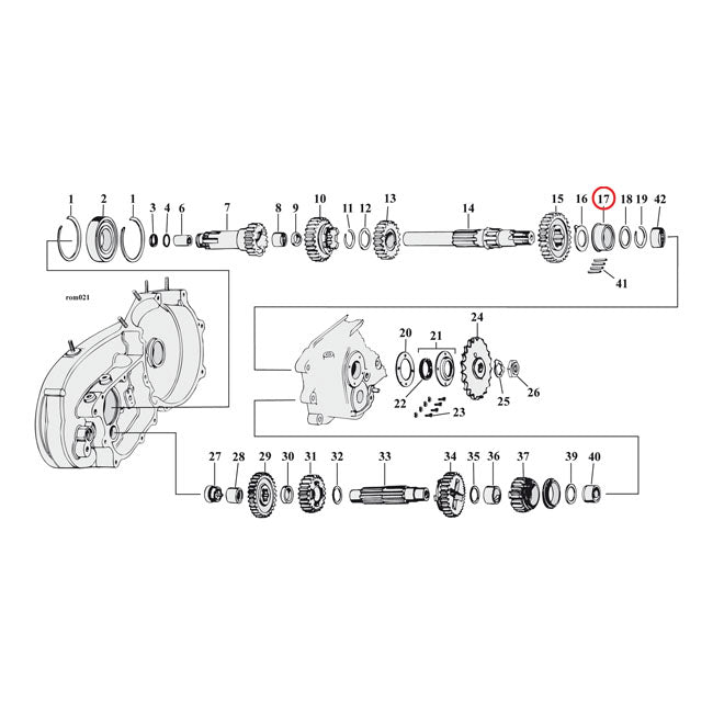 JIMS, bearing race, transmission mainshaft. +.005" TRANSMISSION PARTS Jims