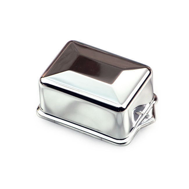 Voltage Regulator Cover. Delco Style. Chrome Regulator Covers/Visors Mcs