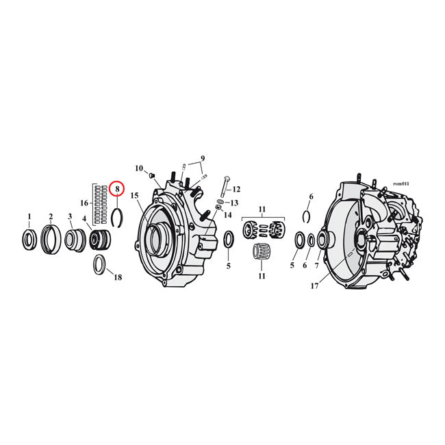 Retaining Ring, Sprocket Shaft Bearing Retaining Rings Mcs