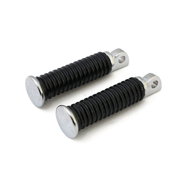 Oem Style Foot Peg Set. Chrome End Cap Footpegs Mcs