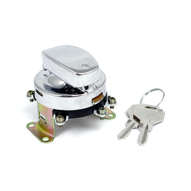 Fl Style Ignition Switch. 5 Pole, Flat Key, Chrome Switches Ignition Mcs