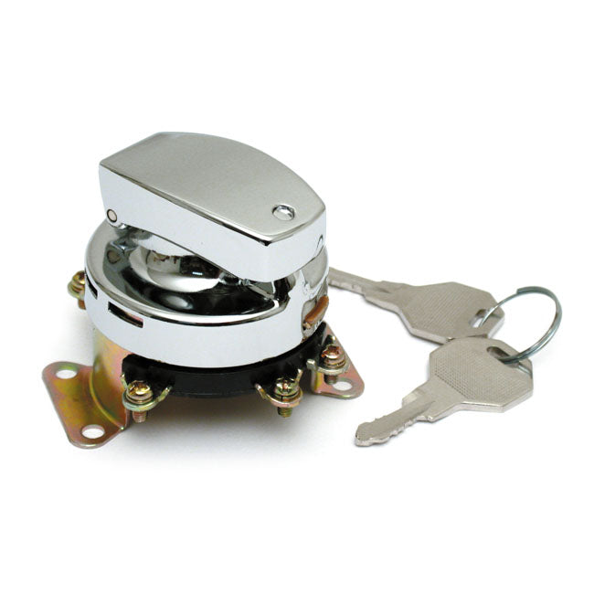 Fl Style Ignition Switch. 6 Pole, Flat Key, Chrome Switches Ignition Mcs