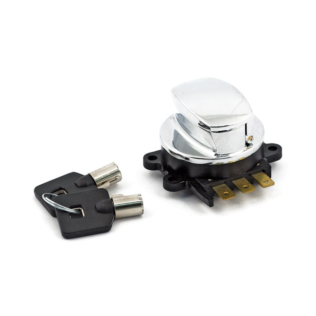 96 Up Ignition Switch, Side Hinge Type. Chrome Switches Ignition Mcs