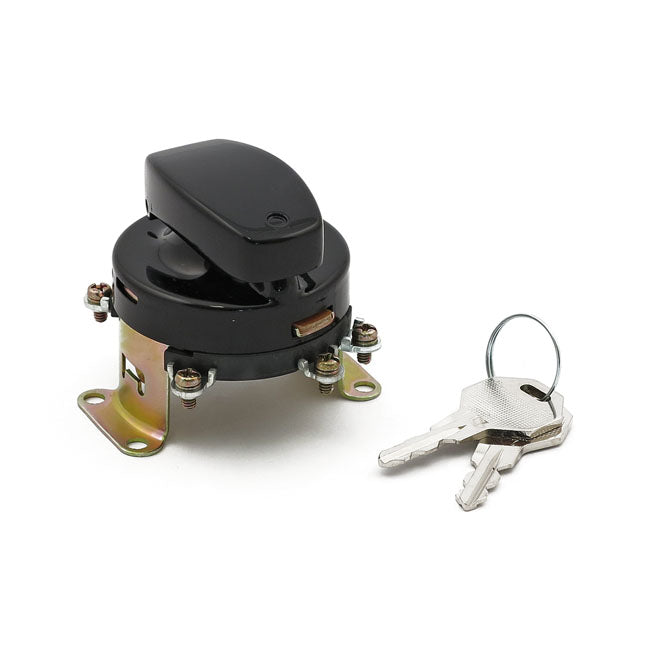 Fl Style Ignition Switch. 5 Pole, Flat Key, Black Switches Ignition Mcs
