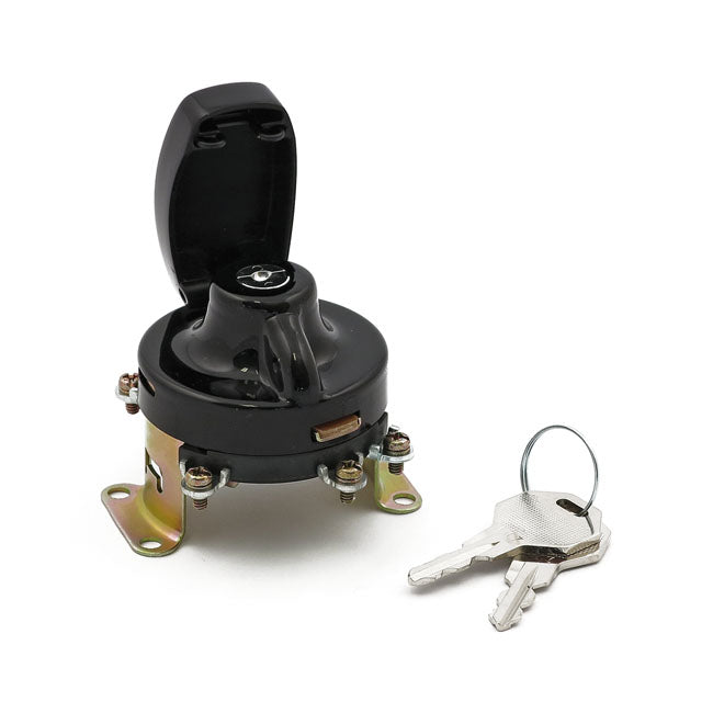 Fl Style Ignition Switch. 5 Pole, Flat Key, Black Switches Ignition Mcs