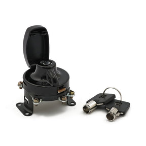 Fl Style Ignition Switch. 5 Pole, Round Key, Black Switches Ignition Mcs
