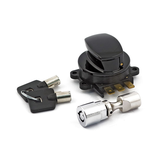 96 Up Ignition Switch, Side Hinge Type. Black Switches Ignition Mcs