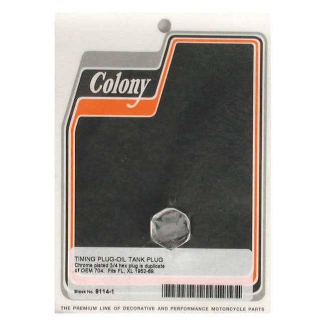 Colony Timing Hole Plug Chrome Oil Drain Plugs Colony