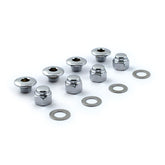 Rocker Shaft Plug & Nut Kit. Buttonhead. Chrome Rocker Shaft End Plugs Mcs