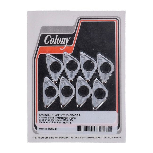 Colony, cylinder base stud spacers set. Chrome CYLINDER BASE SPACERS Colony