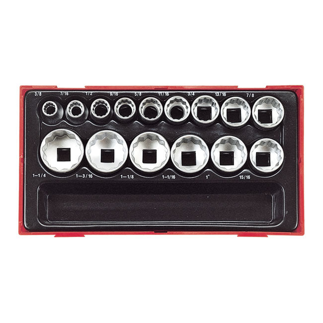Teng Tools, 15-pc Metric 12-point sockets TOOLS SOCKET SET Tengtools