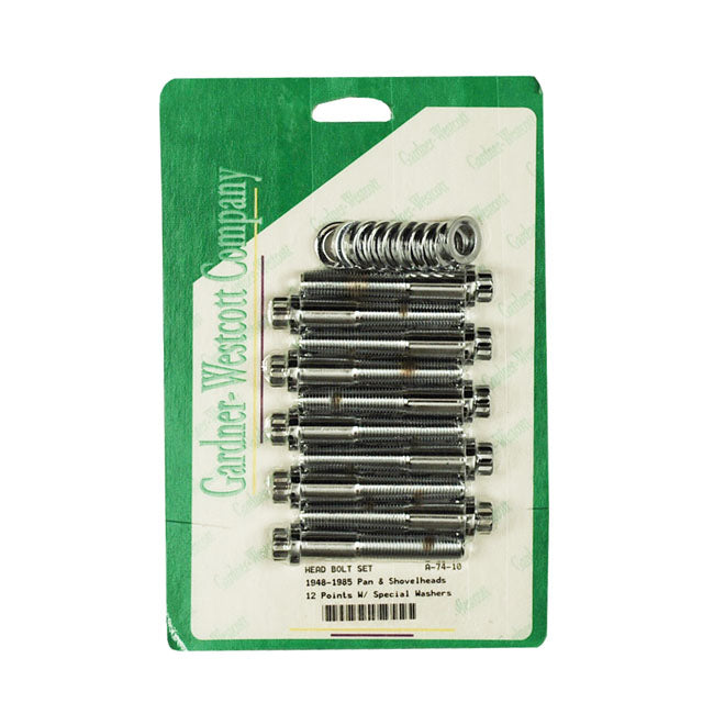 Head Bolt Kit, 12 Point. Chrome Head Bolts Gardner Westcott