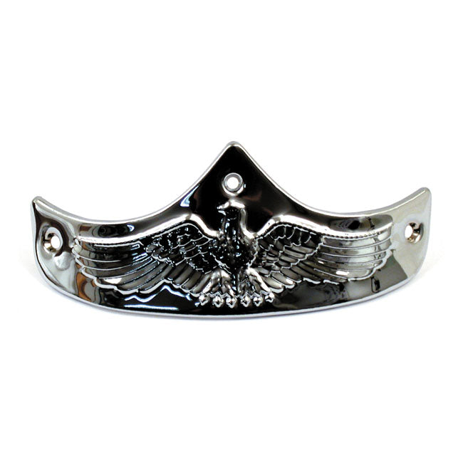 Front Fender Tip, Eagle Embossed. Chrome Fender Tips Mcs