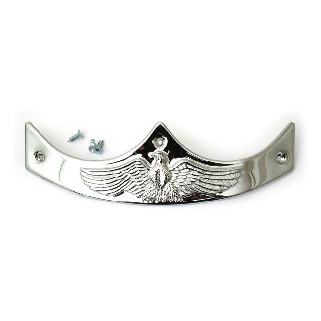 Front Fender Tip, Eagle Embossed. Chrome Fender Tips Mcs