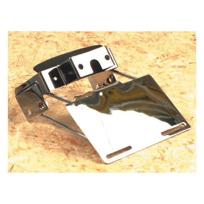 Fat Bob Taillight / License Plate Bracket. Chrome License Plate Brackets Mcs
